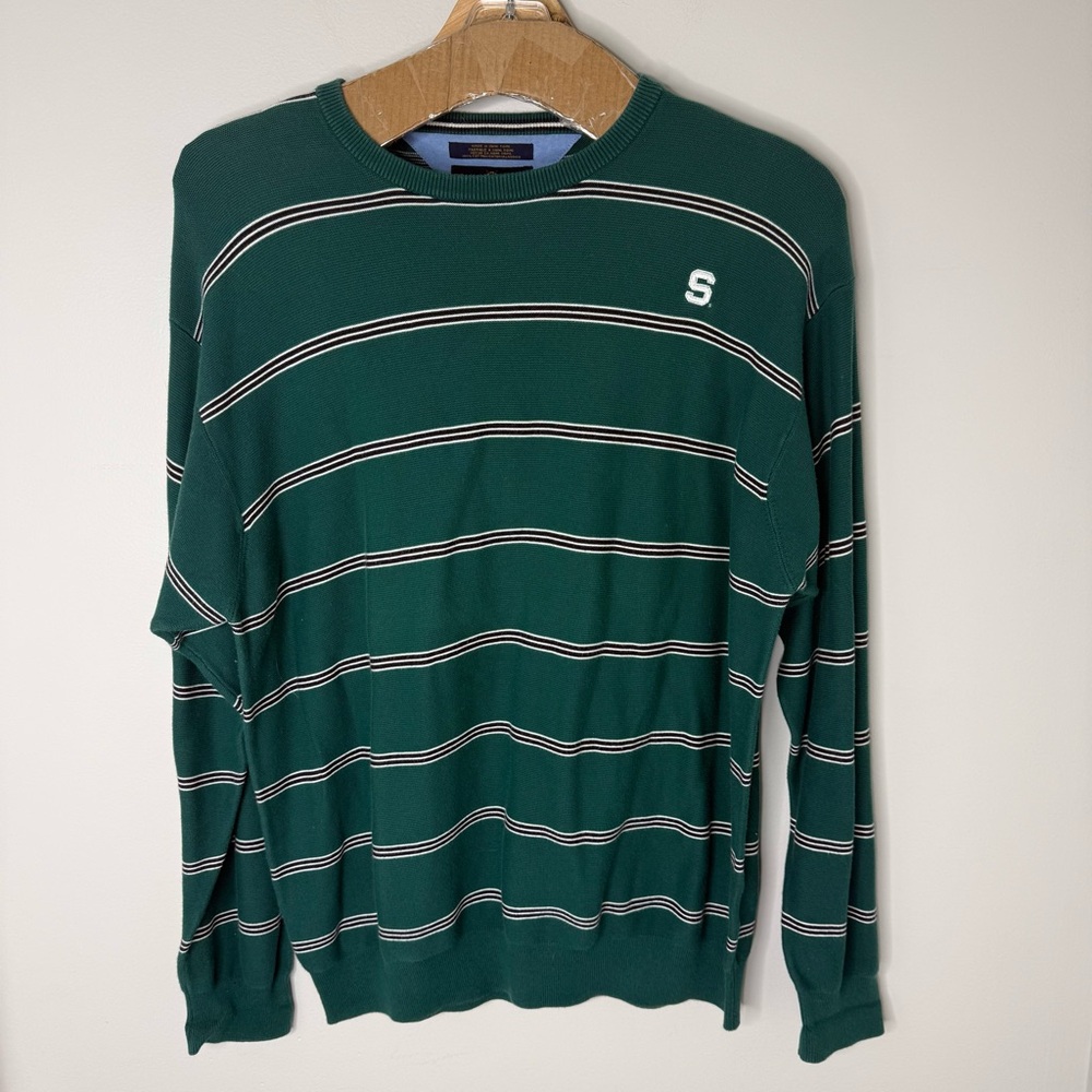 Tommy Hilfiger Golf Men's XXL Pullover Stripped Green Black MSU Preppy
Sweater
